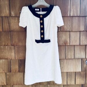 Weill Paris White/Black Career Dress Women's With Bow Ties Size 12
